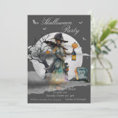 ハロウィーンの魔女の衣装パーティー 招待状 (スタンド正面)