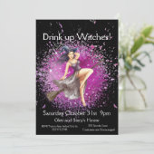 ハロウィーンの魔女の衣装パーティー 招待状 (スタンド正面)