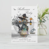 ハロウィーンの魔女の衣装パーティー 招待状 (スタンド正面)