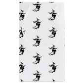 ハロウィーンの魔女の黒と白のパターンの好意 スモールペーパーバッグ (裏面)