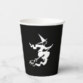ハロウィーンの魔女の黒と白の不気味 紙コップ (裏面)
