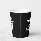 ハロウィーンの魔女の黒と白の不気味 紙コップ (右)