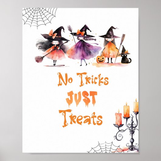 ハロウィーンの魔女を扱うトリックはないパーティー ポスター (正面)