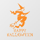 ハロウィーンの魔女オレンジカスタムの文字装飾 ウィンドウサイン (シート)