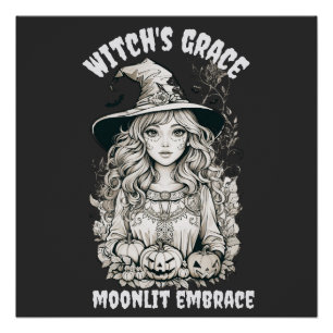 ハロウィーンの魔女シャツ 秋ユニセックスシャツ ポスター