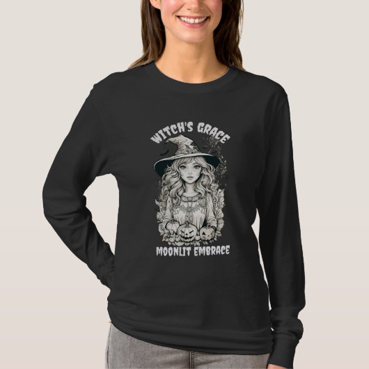 ハロウィーンの魔女シャツ |秋ユニセックスシャツ Tシャツ (正面)