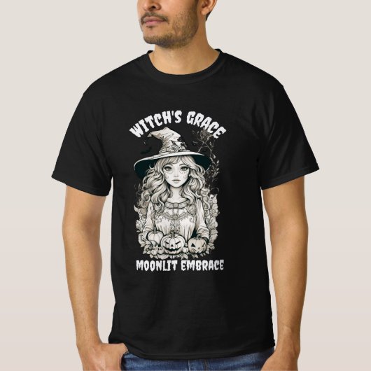 ハロウィーンの魔女シャツ |秋ユニセックスシャツ Tシャツ (正面)