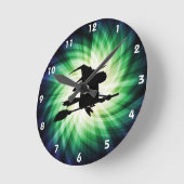 ハロウィーンの魔女シルエットカッコいい; ラウンド壁時計 (傾斜)