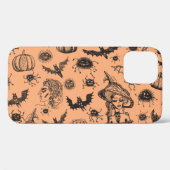 ハロウィーンの魔女シルエット：漫画のパターン。 Case-Mate iPhoneケース (裏面 (横))