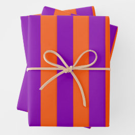 ハロウィーンの魔女ストライプの ラッピングペーパーシート