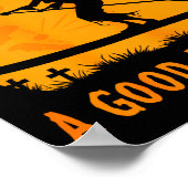 ハロウィーンの魔女パドルボーダー SUP スタンドアップパドリング ポスター (角)