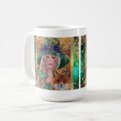 ハロウィーンの魔女フォックスアートbyルネ・ラヴォワ コーヒーマグカップ (正面左)