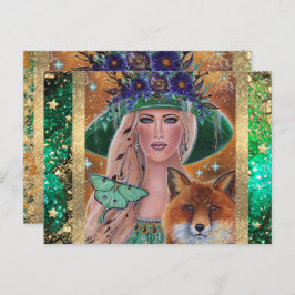 ハロウィーンの魔女フォックスアートbyルネ・ラヴォワ ポストカード