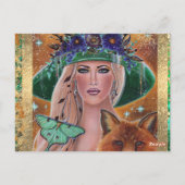 ハロウィーンの魔女フォックスアートbyルネ・ラヴォワ ポストカード (裏面)