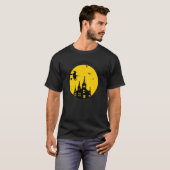 ハロウィーンの魔女ブロムスティックに悩まされる衣装 Tシャツ (正面フル)