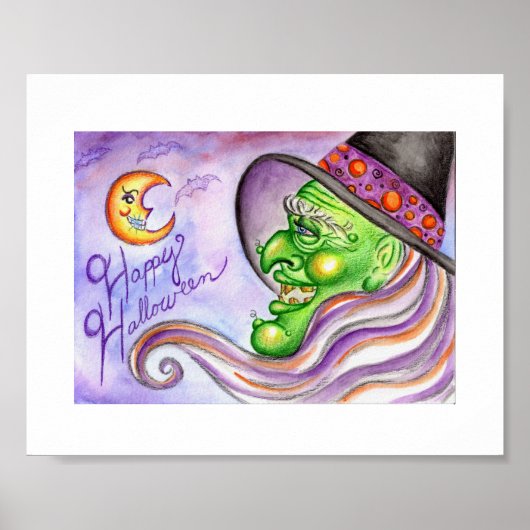 ハロウィーンの魔女ポスター ポスター (正面)