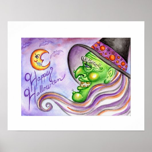 ハロウィーンの魔女ポスター ポスター (正面)