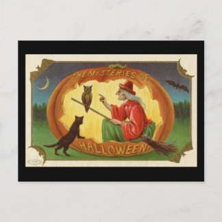 ハロウィーンの魔女ヴィンテージ ポストカード