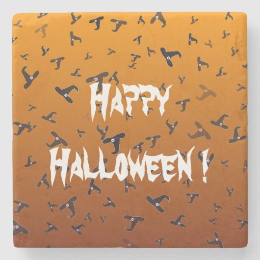 ハロウィーンの魔女帽子 ストーンコースター (正面)