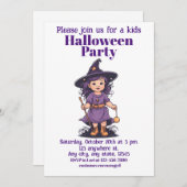 ハロウィーンの魔女16の子供たち魅力的、魔女 招待状 (正面/裏面)