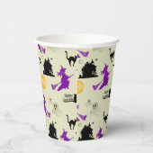 ハロウィーンの魔女、カボチャ、黒猫 紙コップ (右)