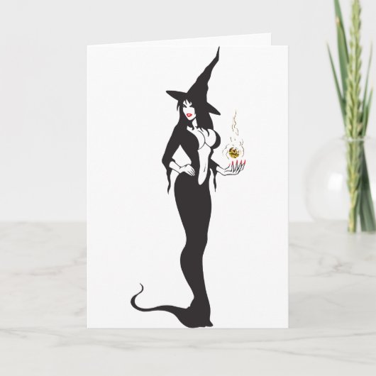 ハロウィーンの魔女 カード (正面)