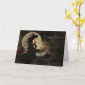 ハロウィーンの魔女 – クラシックハロウィーン魔女! カード (黄色い花)