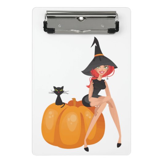 ハロウィーンの魔女 ミニクリップボード (正面)