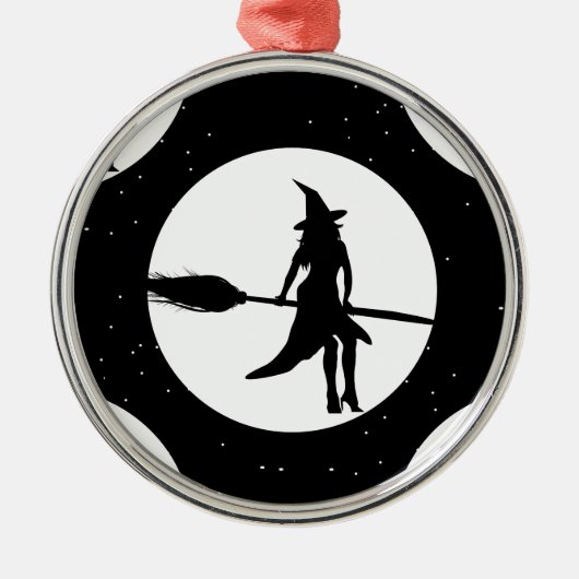 ハロウィーンの魔女 メタルオーナメント (正面)