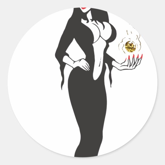 ハロウィーンの魔女 ラウンドシール (正面)