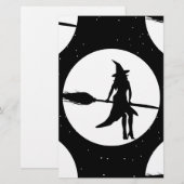 ハロウィーンの魔女 便箋 (正面/裏面)