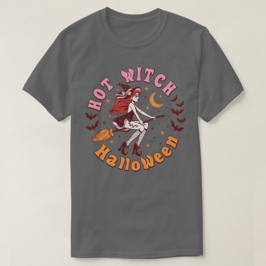 ハロウィーンの魔女 Tシャツ (デザイン正面)