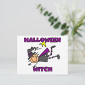ハロウィーンの魔女Tシャツとギフト ポストカード (スタンド正面)