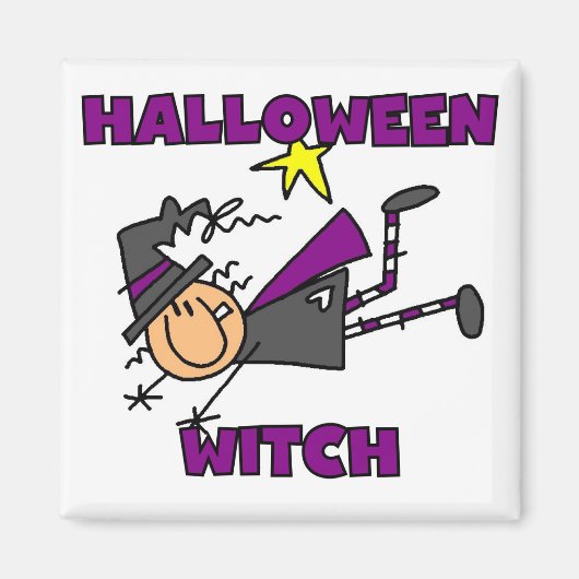 ハロウィーンの魔女Tシャツとギフト マグネット (正面)