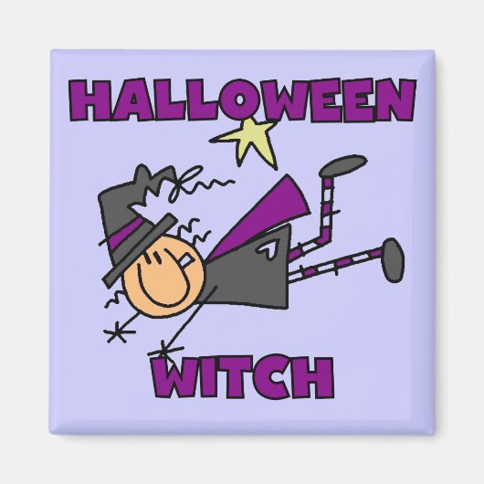 ハロウィーンの魔女Tシャツとギフト マグネット (正面)