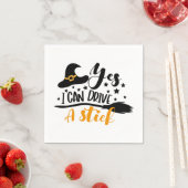 ハロウィーンの魔女Yes私はスティックを駆動することができる スタンダードカクテルナプキン (インサイチュ)