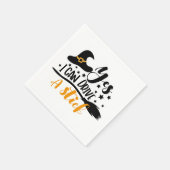 ハロウィーンの魔女Yes私はスティックを駆動することができる スタンダードカクテルナプキン (角)