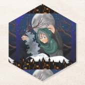 ハロウィーンの魔法に満ちた夜🌙 ペーパーコースター (正面)