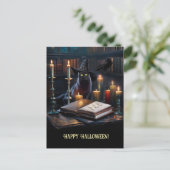 ハロウィーンの魔法の猫の本レイブン シーズンポストカード (スタンド正面)