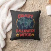 ハロウィーンの魔法使いのかぼちゃの飛行月スプーキーN クッション (ブランケット)