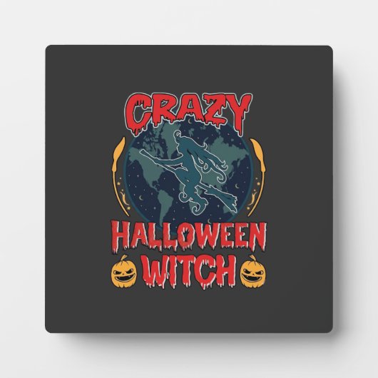 ハロウィーンの魔法使いのかぼちゃの飛行月スプーキーN フォトプラーク (正面)