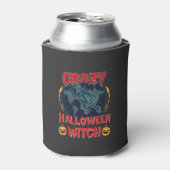 ハロウィーンの魔法使いのかぼちゃの飛行月スプーキーN 缶クーラー (缶正面)
