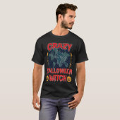 ハロウィーンの魔法使いのかぼちゃの飛行月スプーキーN Tシャツ (正面フル)