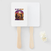 ハロウィーンの魔法使いの鍋と木と月と牛 ハンドファン (正面&裏面)