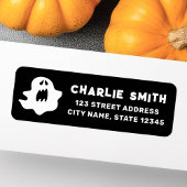 ハロウィーンの黒いお化けの差出人住所 ラベル
