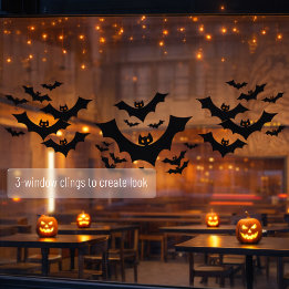 ハロウィーンの黒いコウモリの装飾 ウィンドウサイン