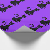 ハロウィーンの黒い不気味な猫 ラッピングペーパー (角)