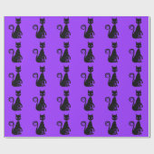 ハロウィーンの黒い不気味な猫 ラッピングペーパー (フラット)