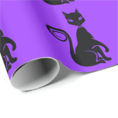 ハロウィーンの黒い不気味な猫 ラッピングペーパー (ロールコーナー)