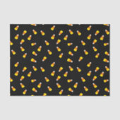 ハロウィーンの黒い背景とキャンディーコーンのパターン 薄葉紙 (正面)